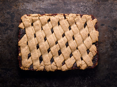 Vegan & Gluten-Free Raspberry Hazelnut Bar Tray Uncut Lattice