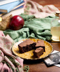 Vegan & Gluten-Free Chocolate Brownie on Yellow Plate