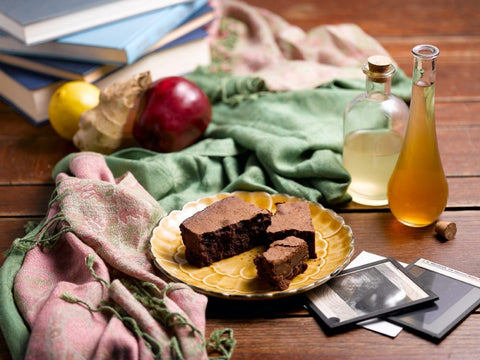 Vegan & Gluten-Free Chocolate Brownie on Yellow Plate