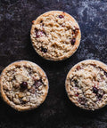 Vegan & Gluten-Free 3 Mini Cranberry Apple Pie Black Background