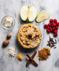 Vegan & Gluten-Free Cranberry Apple Pie with Ingredients on Marble