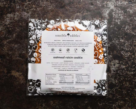 Vegan Gluten-free Oatmeal Raisin Cookie on Black Background