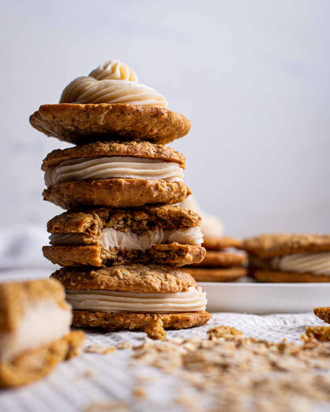 Vegan & Gluten-Free Oatmeal Whoopie Stack Tower