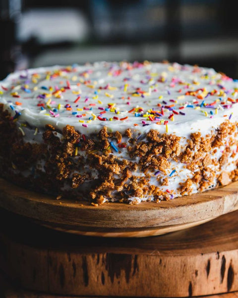 Vegan & Gluten-Free Vanilla Birthday Cake with Sprinkles