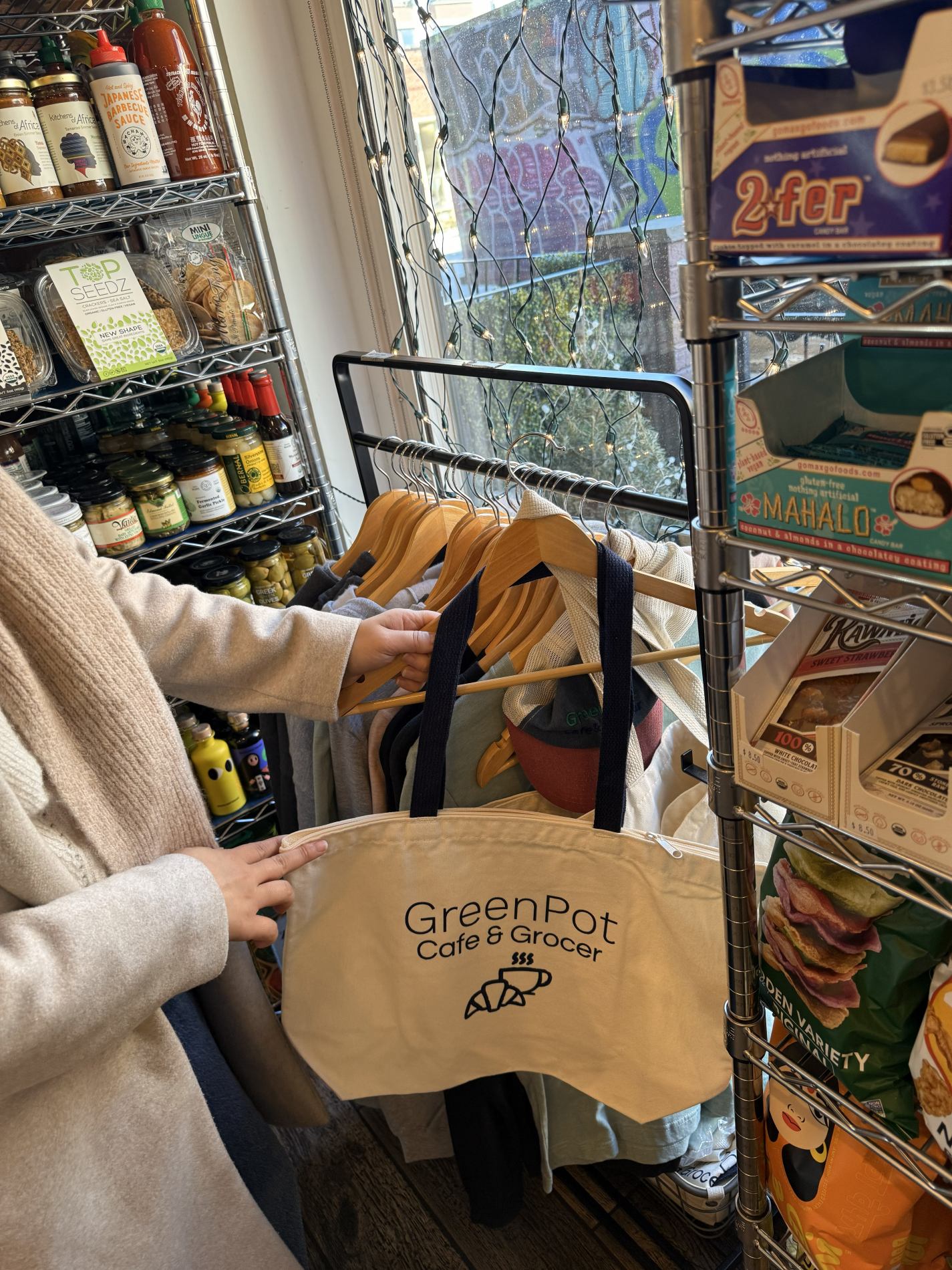 a greenpot cafe & grocer tote bag