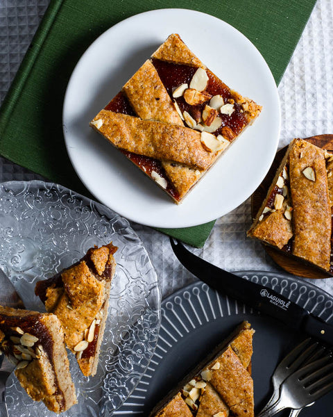 Vegan & Gluten-Free Apricot Almond Bar on White Plate