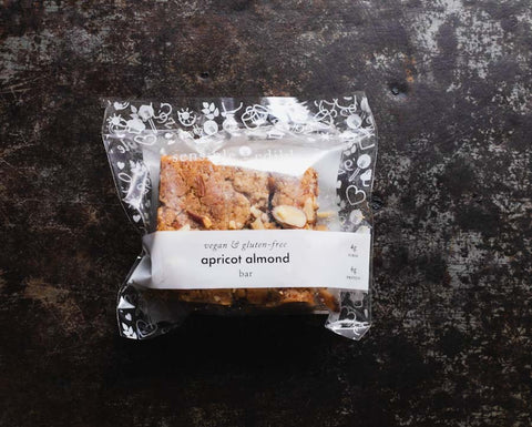 Vegan Gluten-free Apricot Almond Bar in Packaging