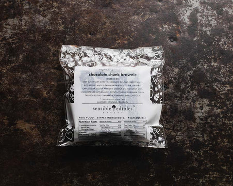 Vegan Gluten-free Brownie Back with packaging