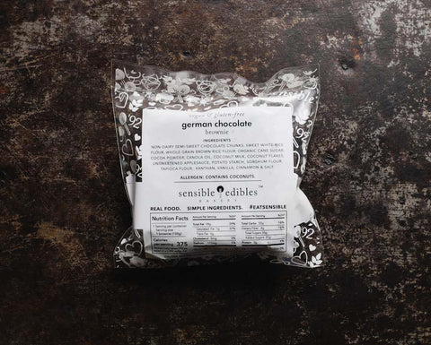 Vegan Gluten-free German Brownie Back in Packaging