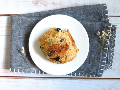 Blueberry Rosemary Scone on a white plate