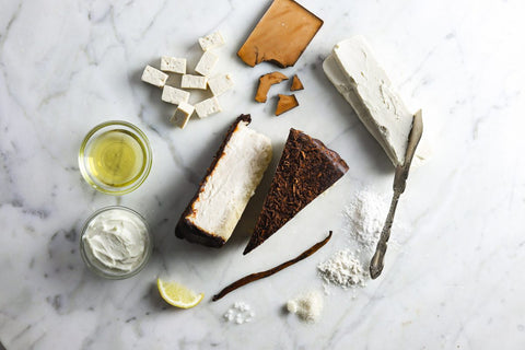 Vegan & Gluten-Free Chocolate Cheesecake with Ingredients