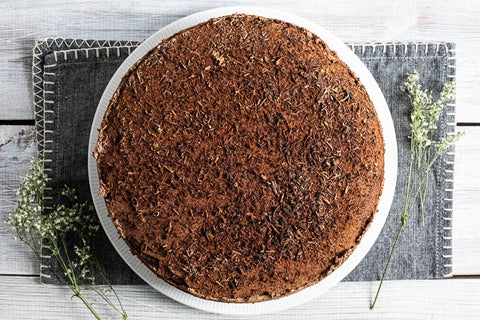 Low-Sugar Gluten-Free Chocolate Keto Cake on White Plate