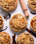 Mini Vegan & Gluten-Free Apple Crumb Pies With Cinnamon Sticks