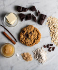 Vegan Gluten-Free Oatmeal Chocolate Chunk Cookie with Ingredients