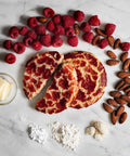 Vegan Gluten-Free Raspberry Crinkle Cookie Ingredients with Raspberries and Almonds